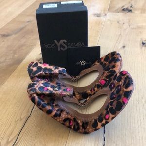 Yosi Samra Foldable Leopard Ballet Flats